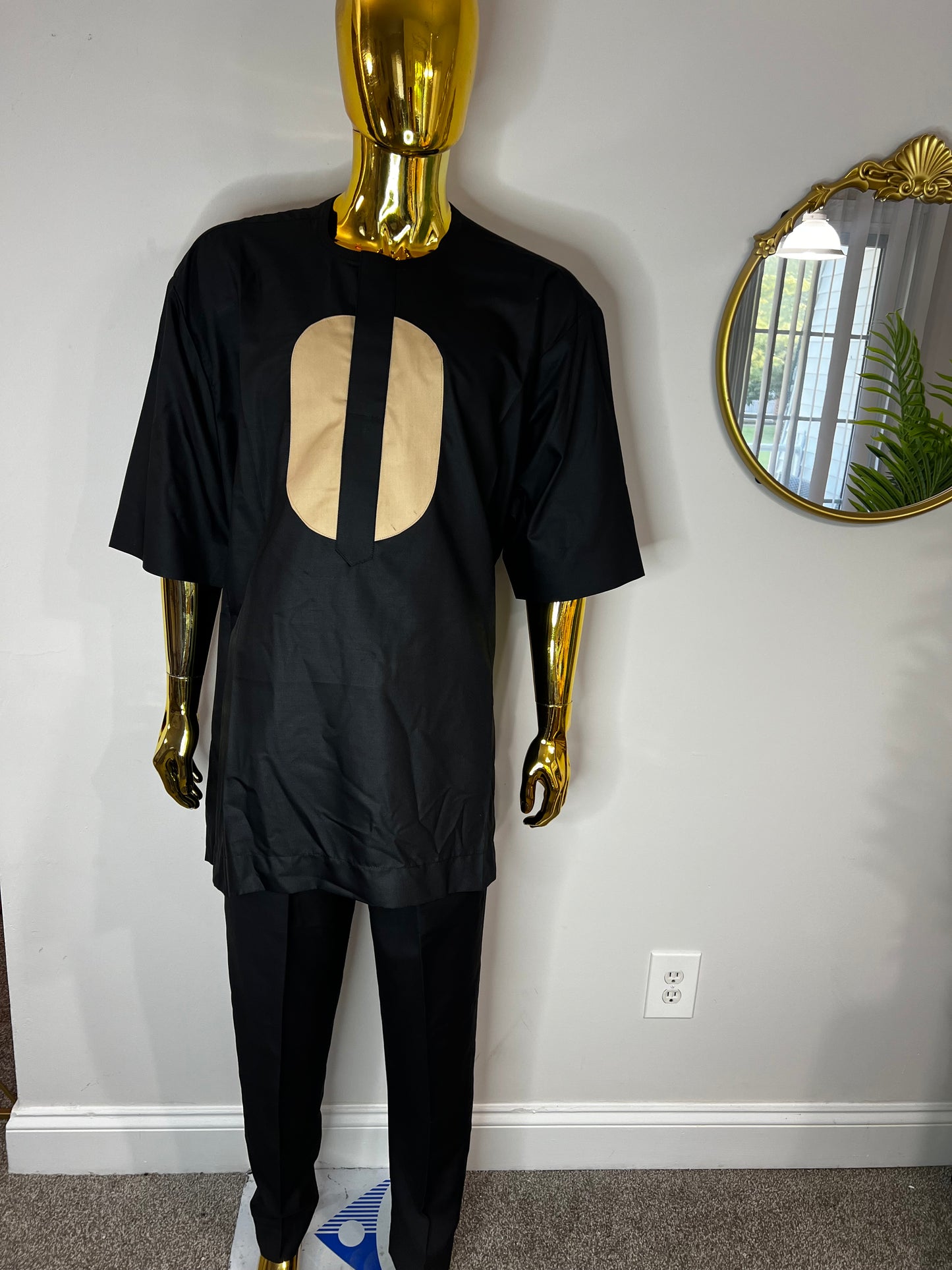 kayce African men 2pc (pant with shirt) outfit in black