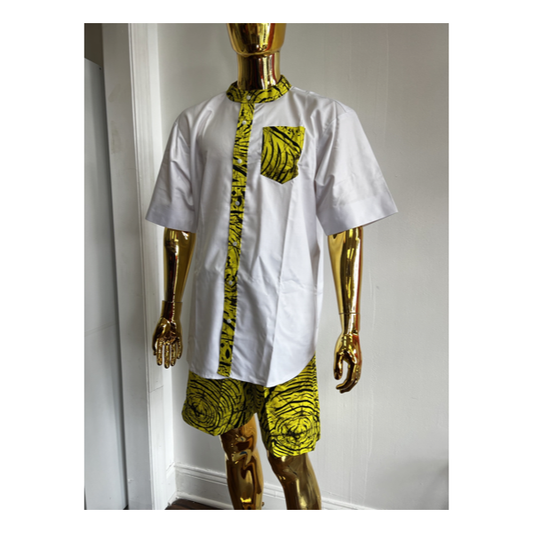 Oba Ankara African men’s shirt and short