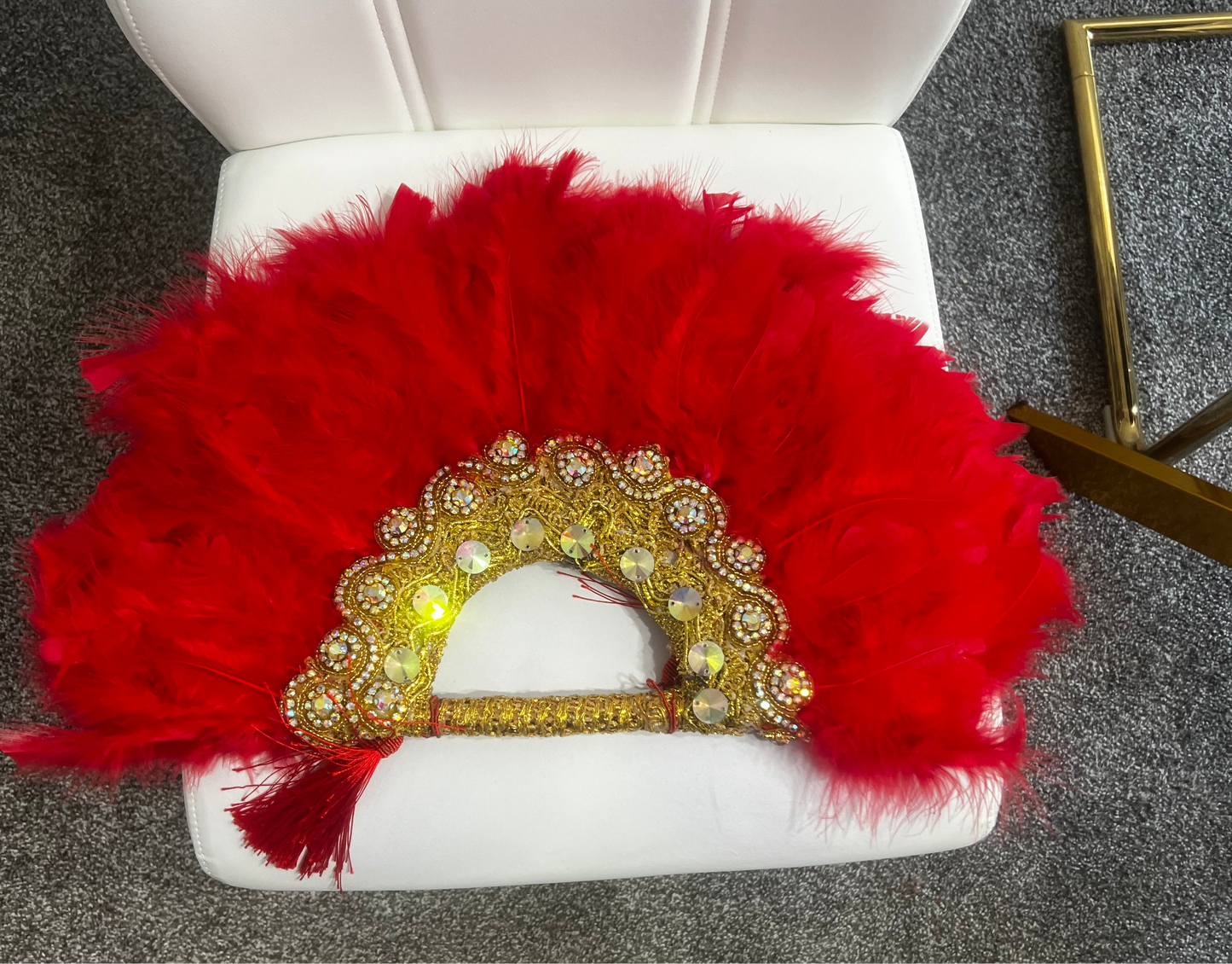 African fashion feathers handfan
