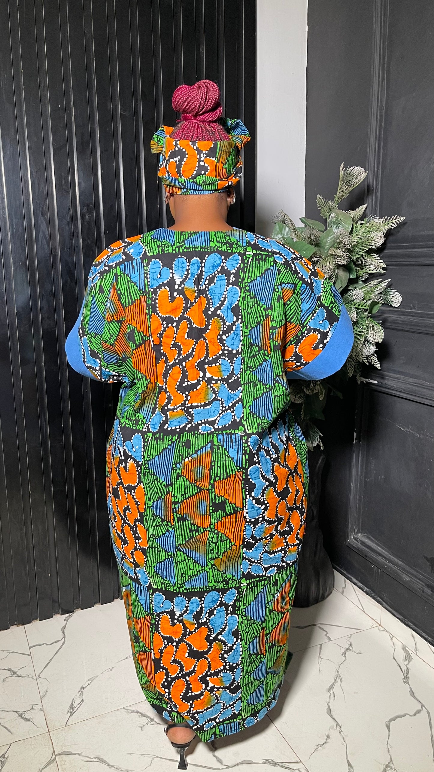 Mofe Ankara African dress with aso oke