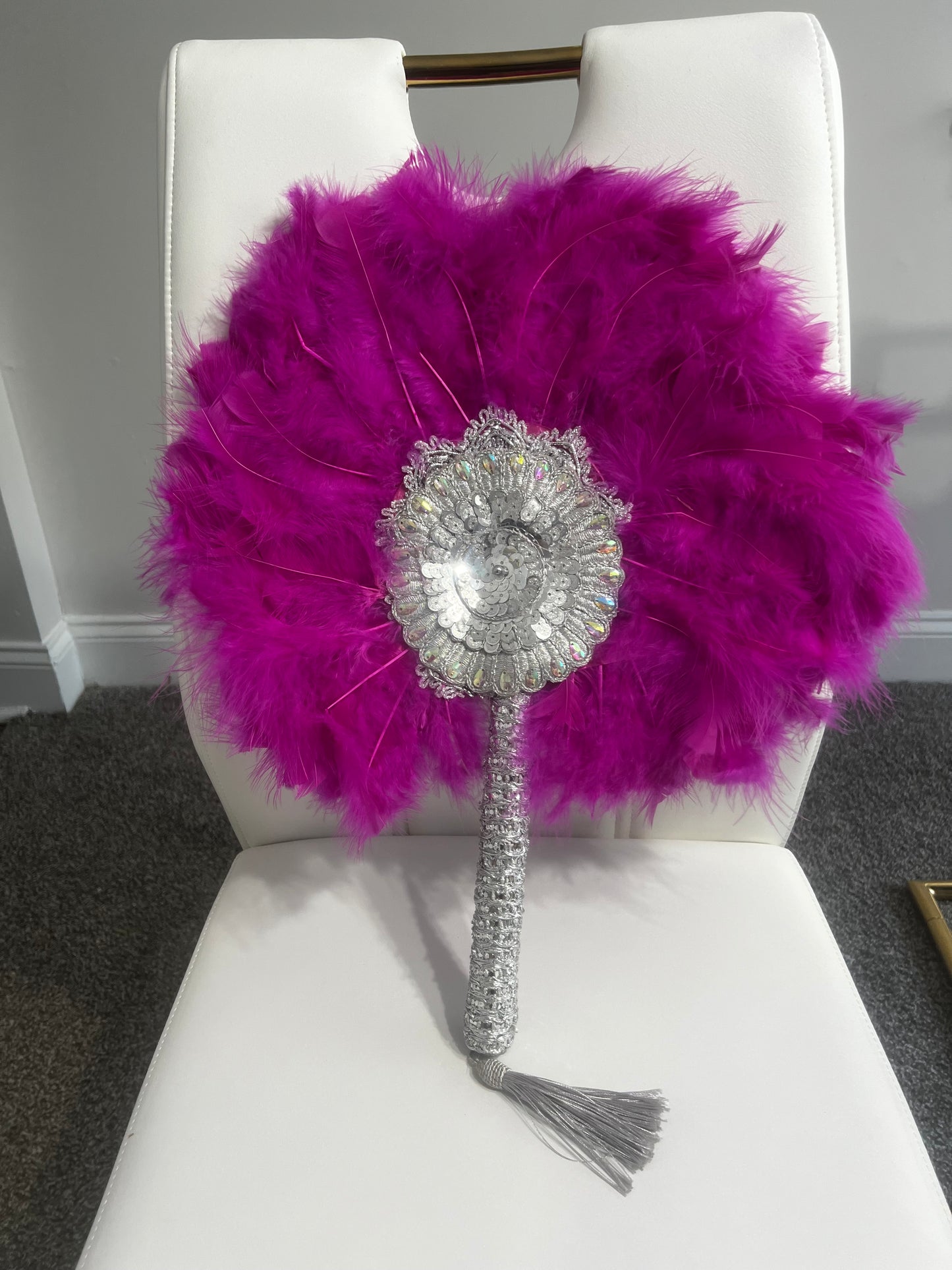 African fashion feathers handfan