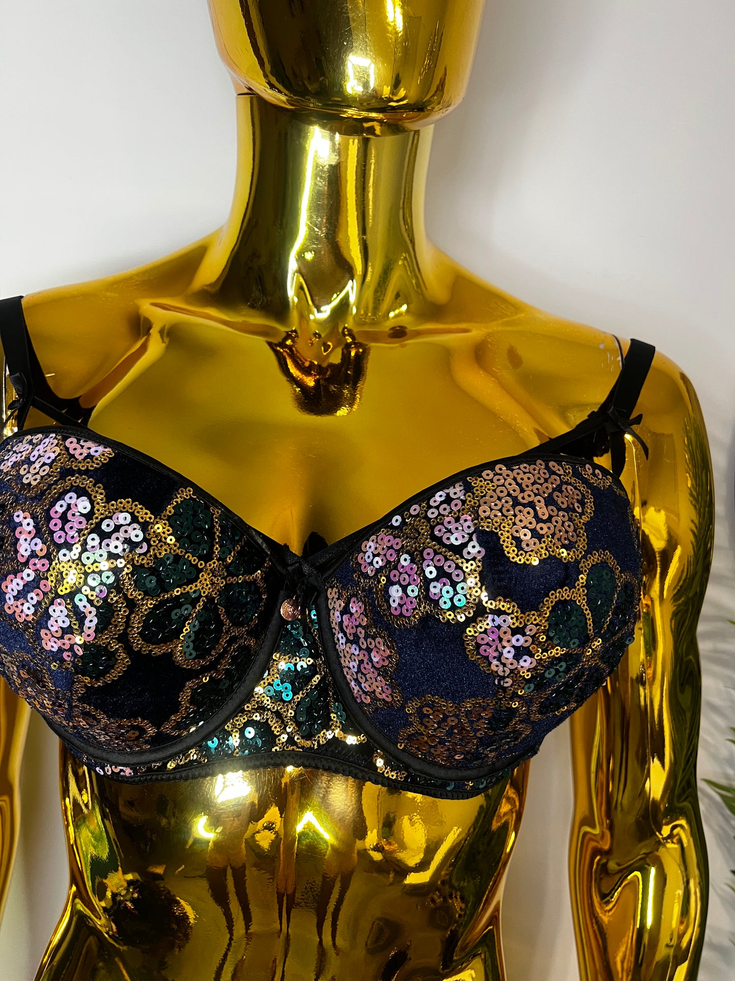 Sequins Double padded push up bra