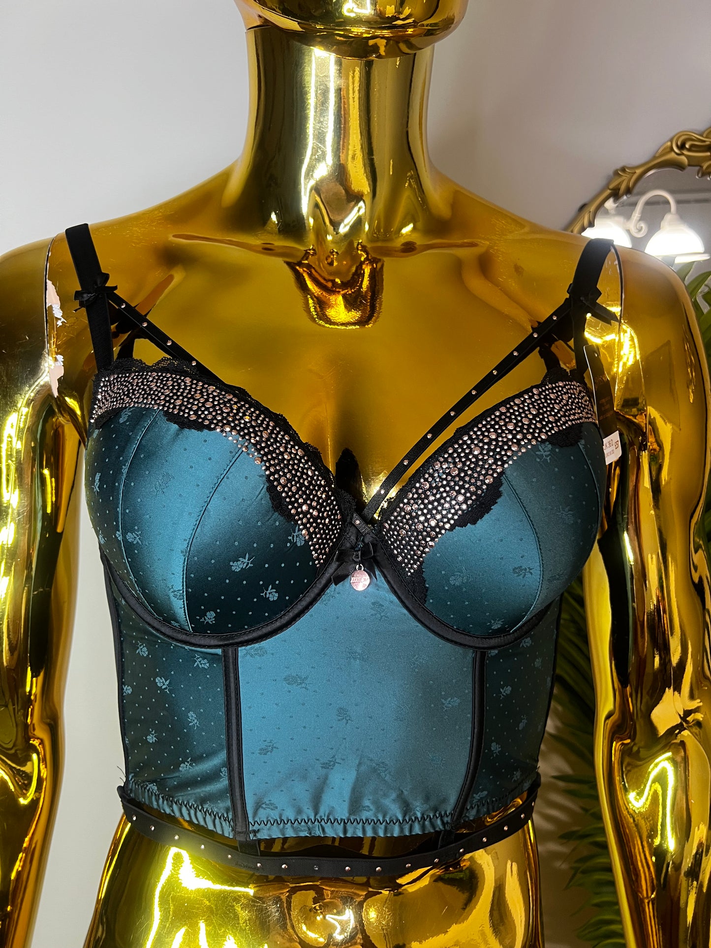 Double padded push up bra with corset
