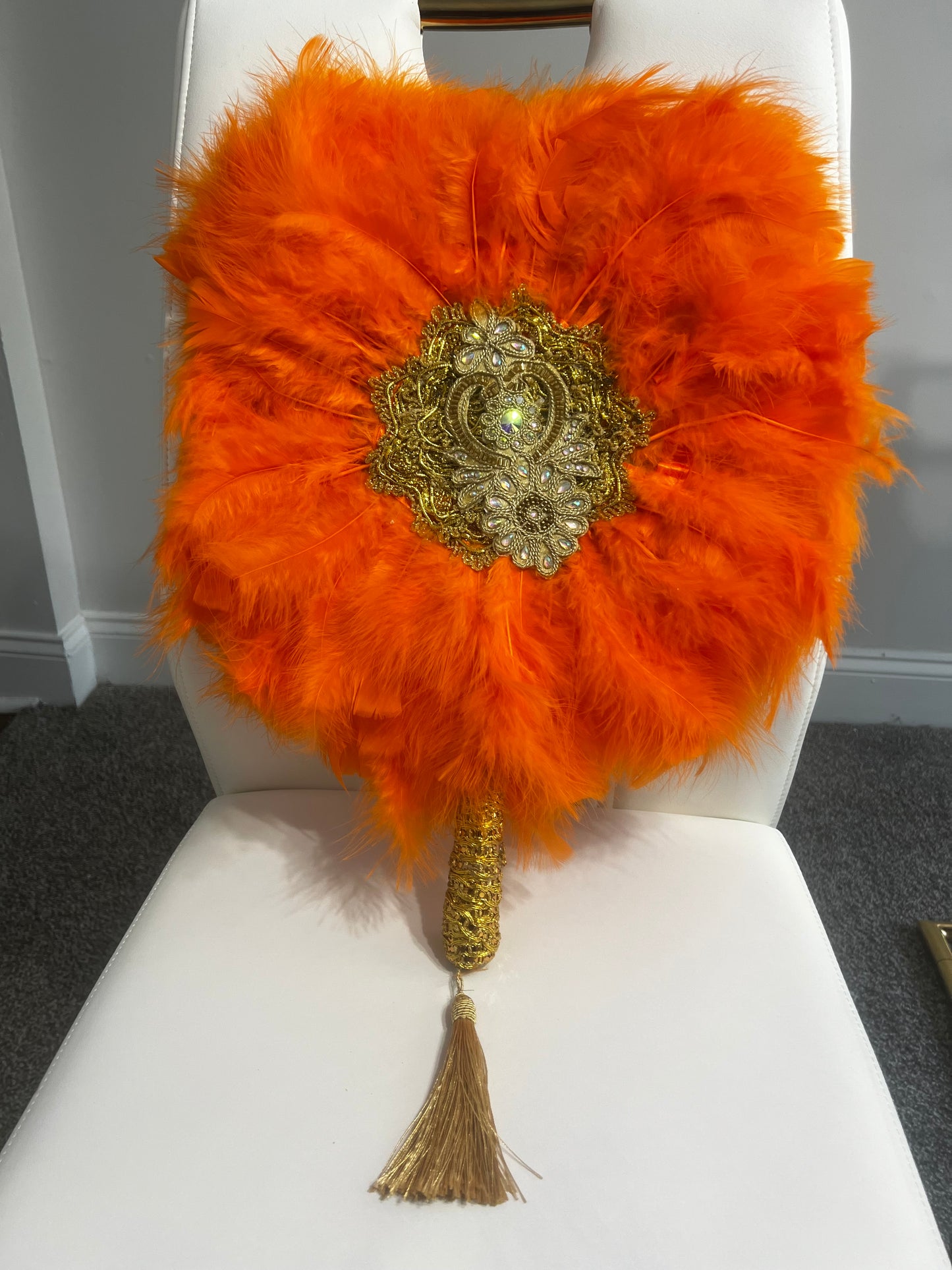 African fashion feathers handfan