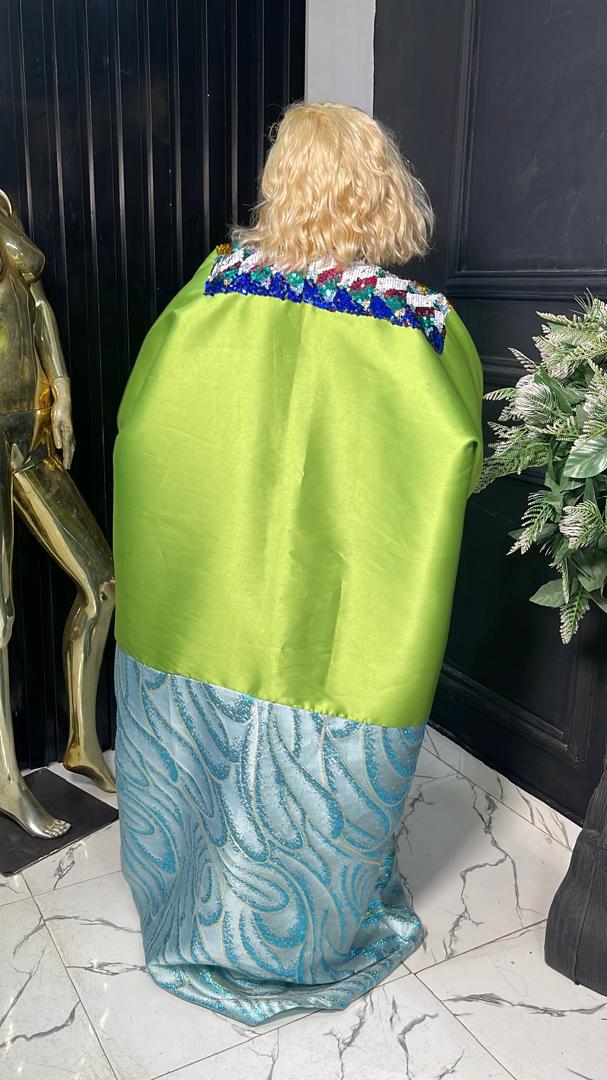 Emilia Micado with Damask and sequins bubu dress