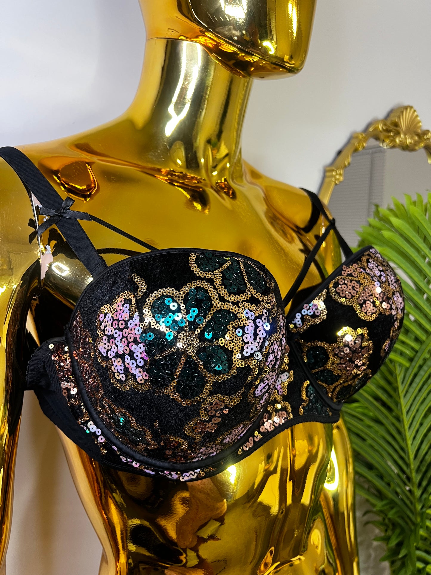 Sequins Double padded push up bra