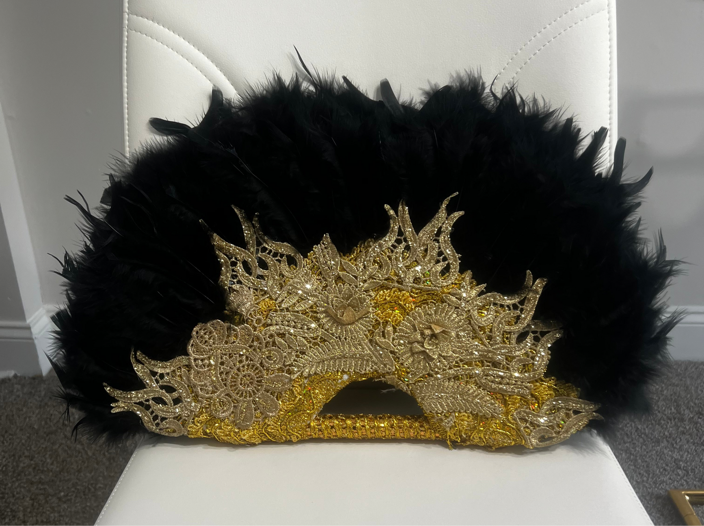 African fashion feathers handfan