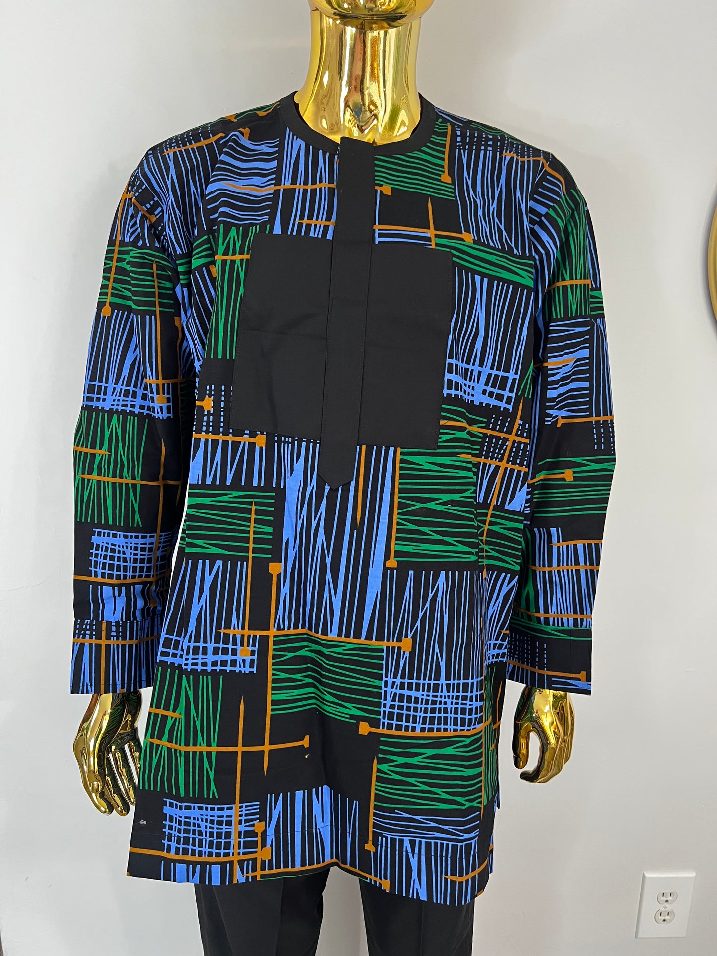 Kola Ankara African men’s shirt in long sleeve