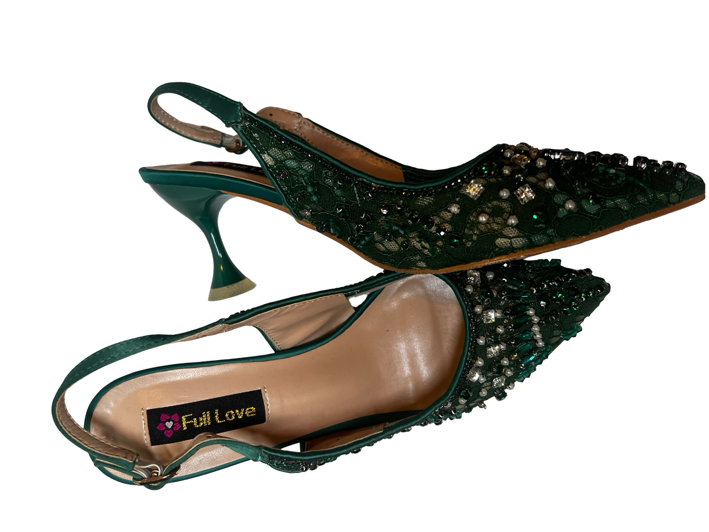 Green women fashion shoe