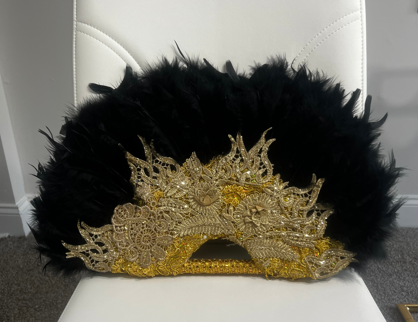 African fashion feathers handfan