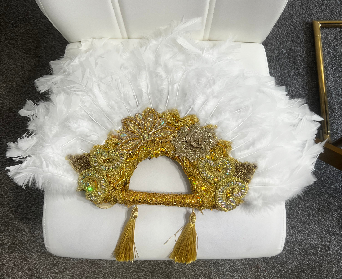 African fashion feathers handfan