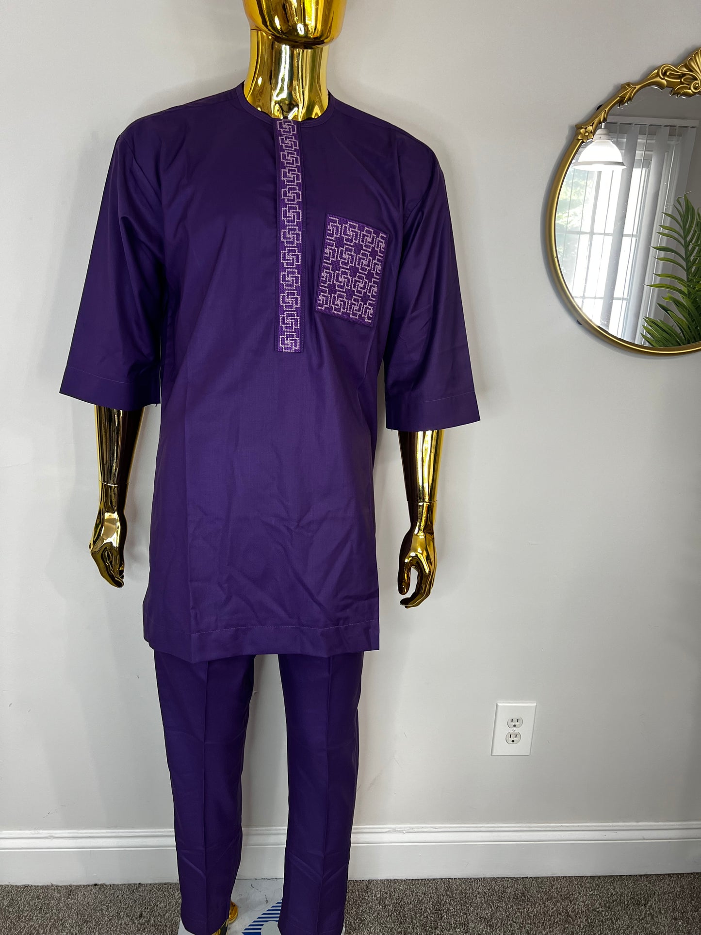 Bayo African men 2pc (pant with shirt) outfit with embroidery