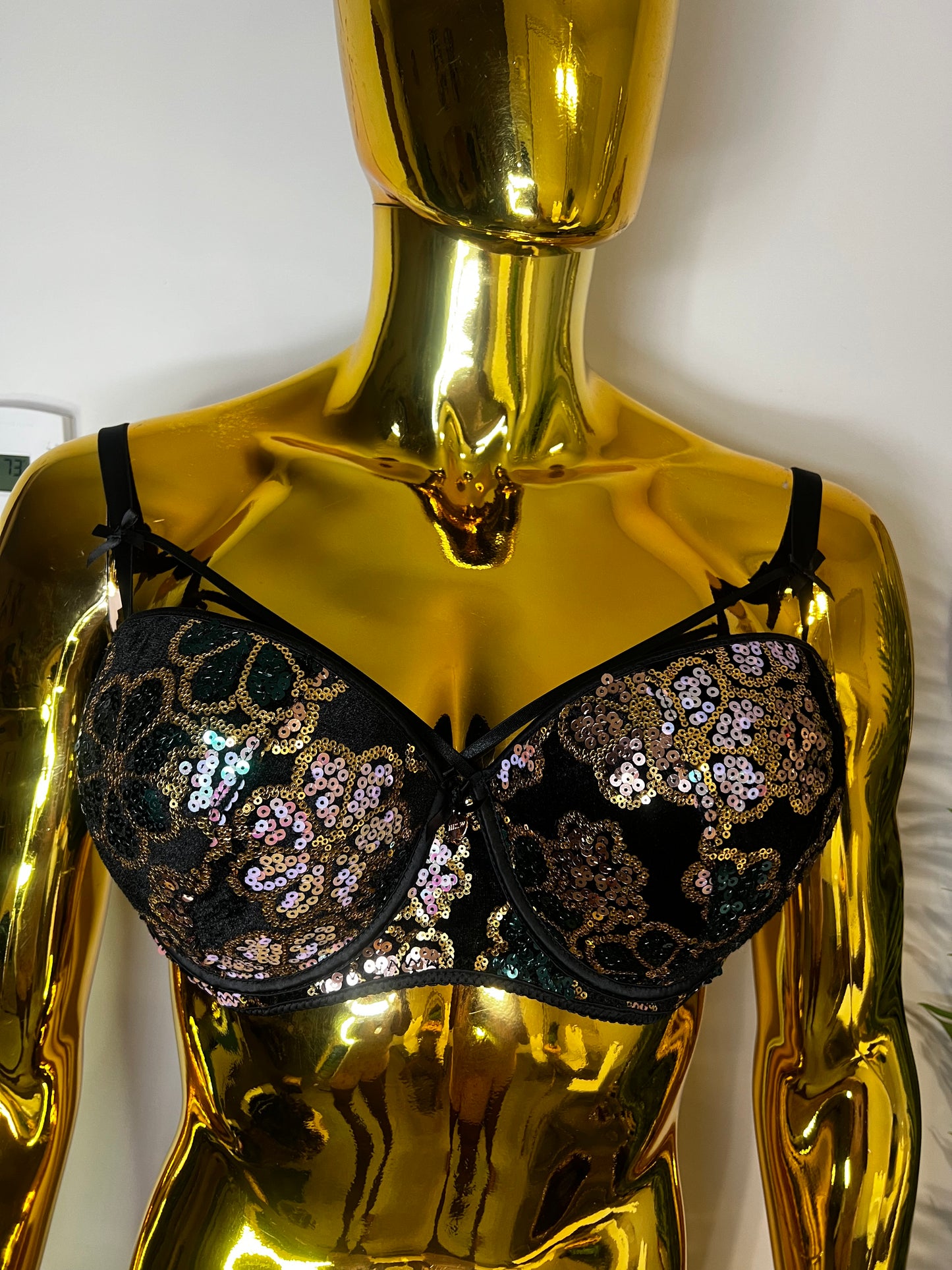 Sequins Double padded push up bra