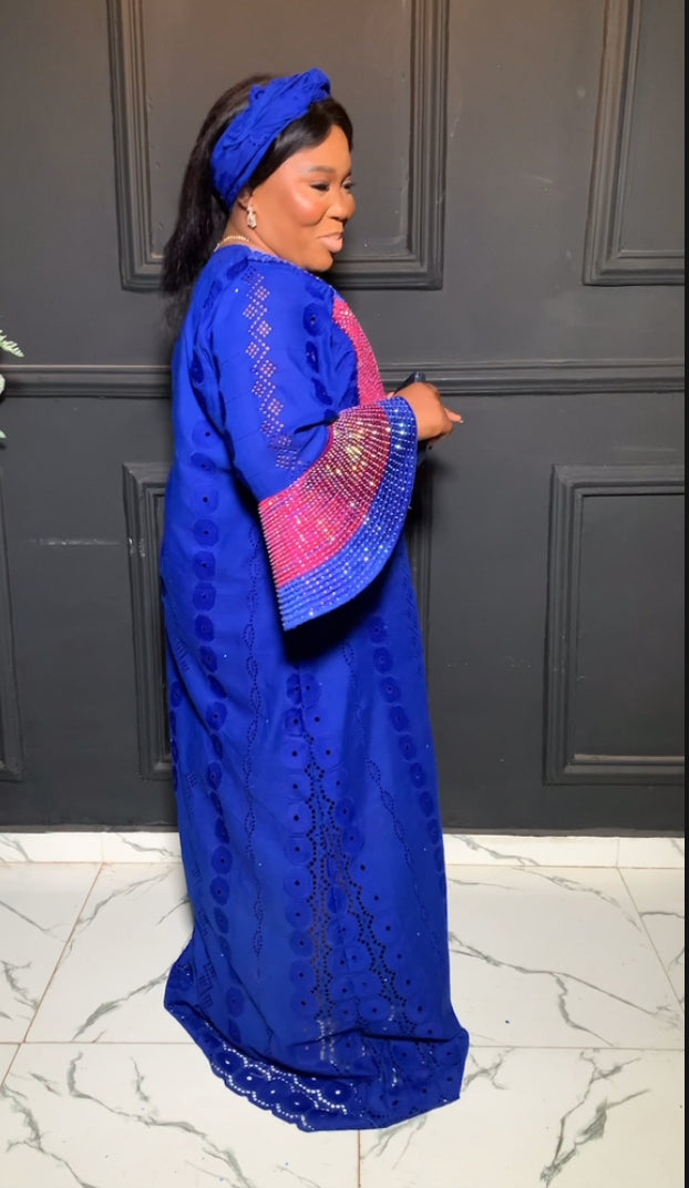 Teni Luxury African embroidery and embellished Lace bubu dress