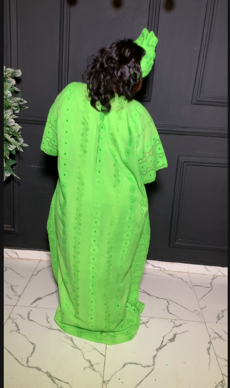 Teju African embroidery and embellished Lace bubu dress