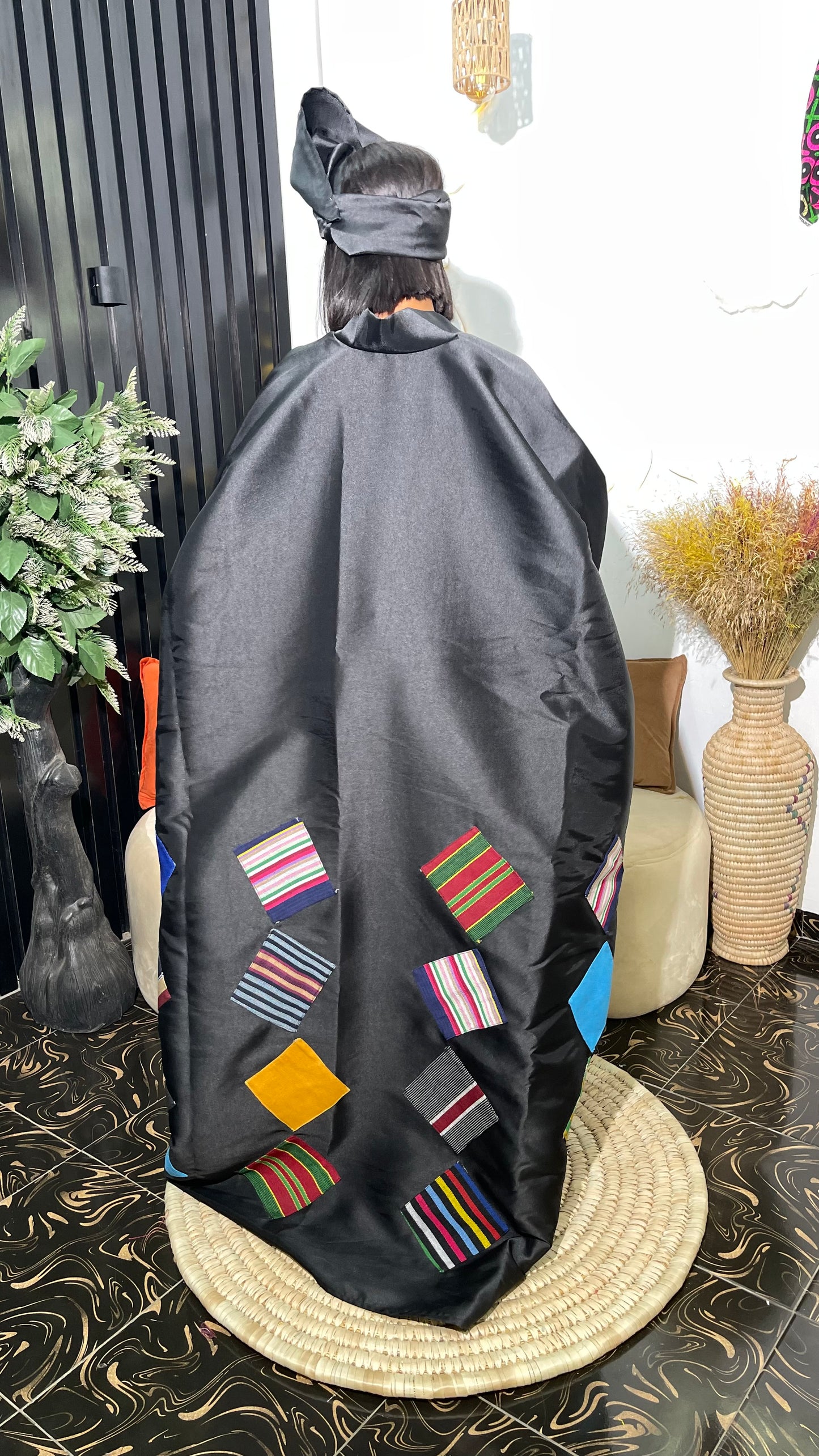 Jackie Stylish Micado Bubu Dress With Aso oke patches