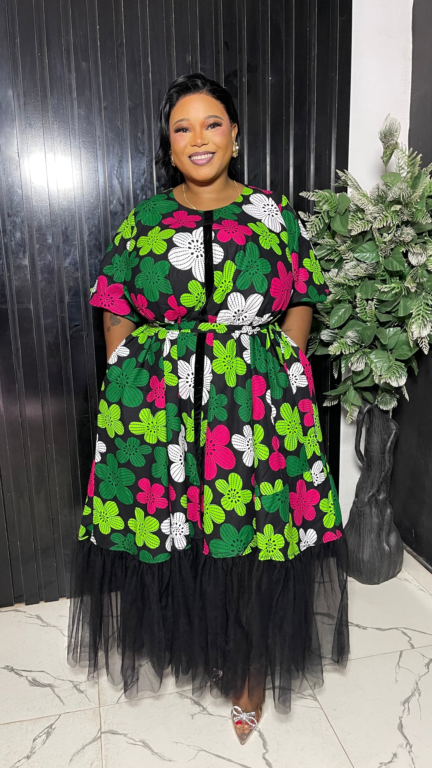 Ivy Free Size Stylish Ankara African dress