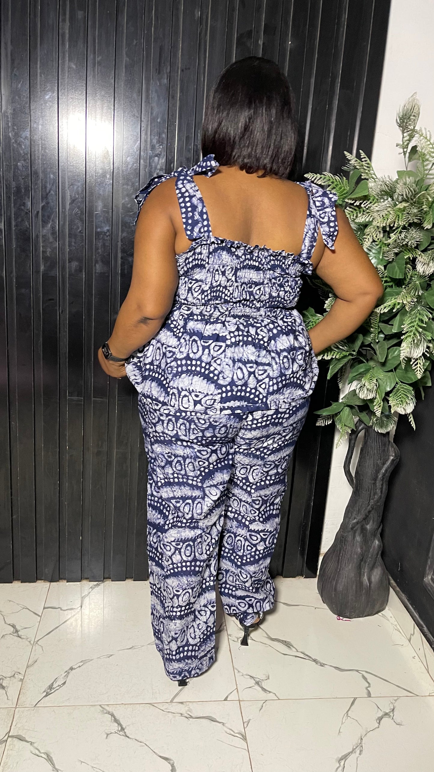 Tammy African 2pcs set ( Elastic adjustable top and pant)