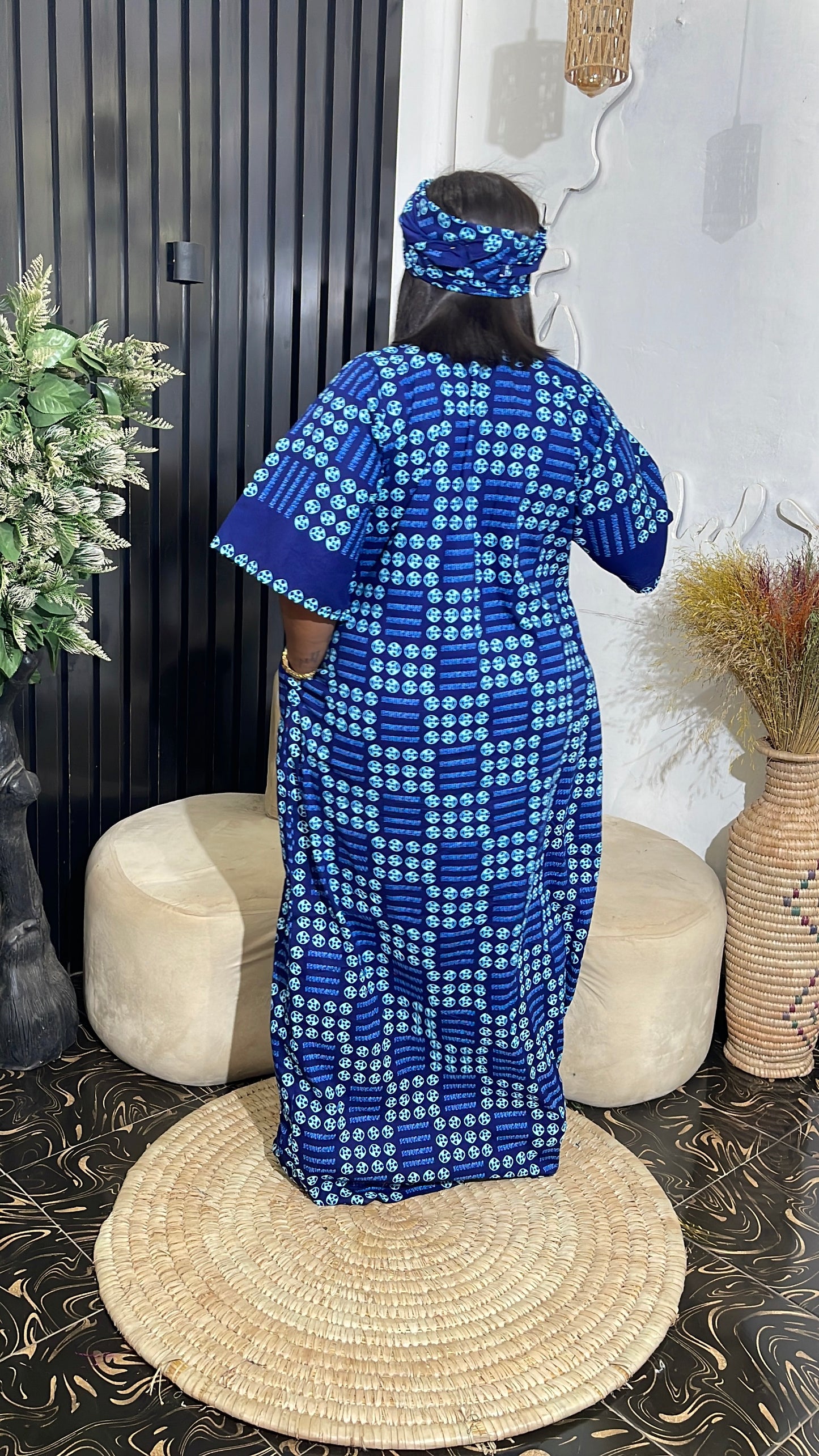 Iretiola Quality Ankara kaftan dress with fringe