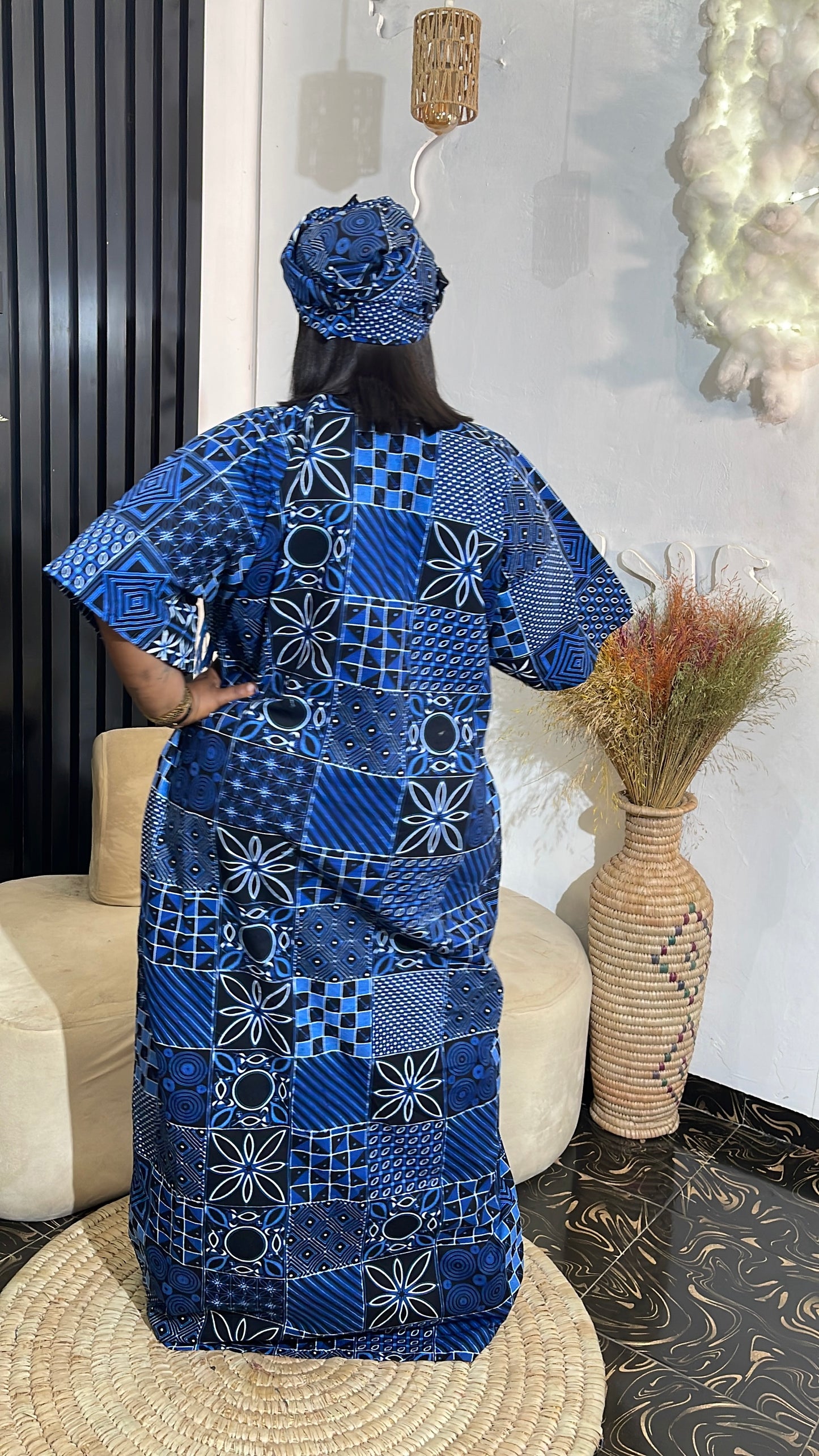 Ireti Quality Ankara kaftan dress with fringe