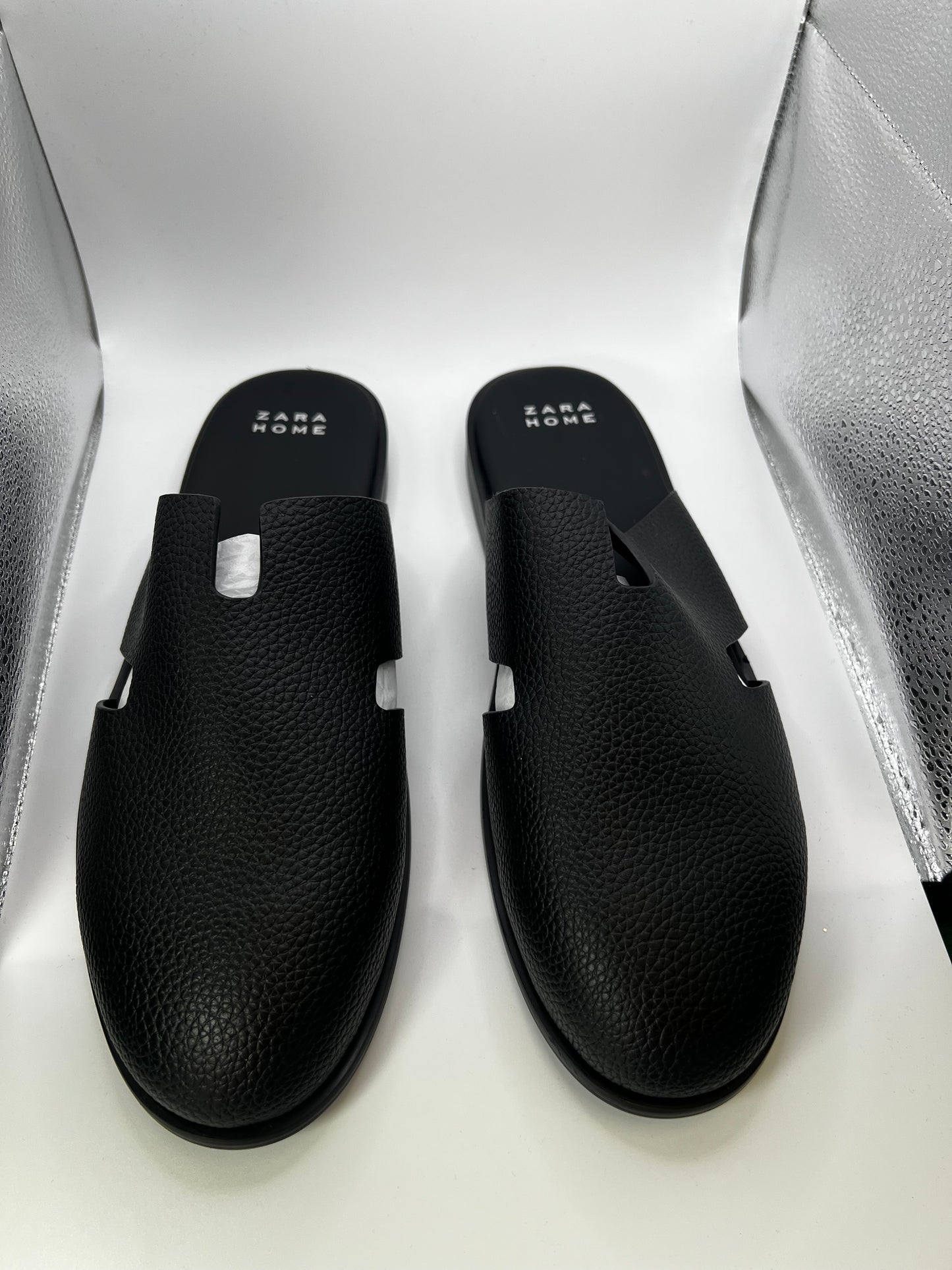 African Made Men Leather full Black Half Shoe