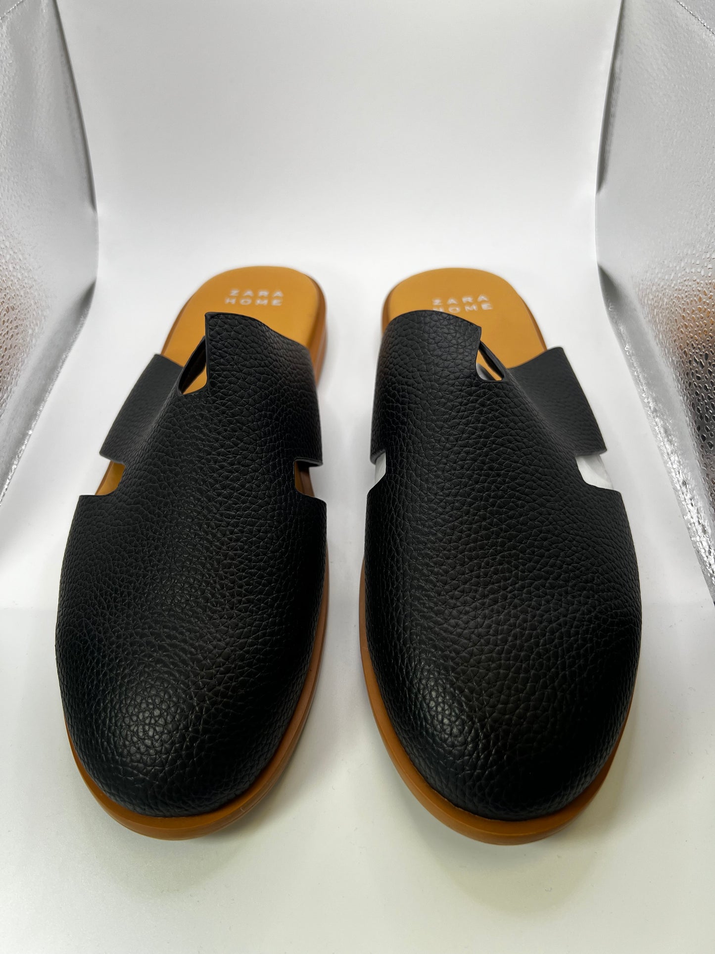 African Made Men Leather Black Half Shoe