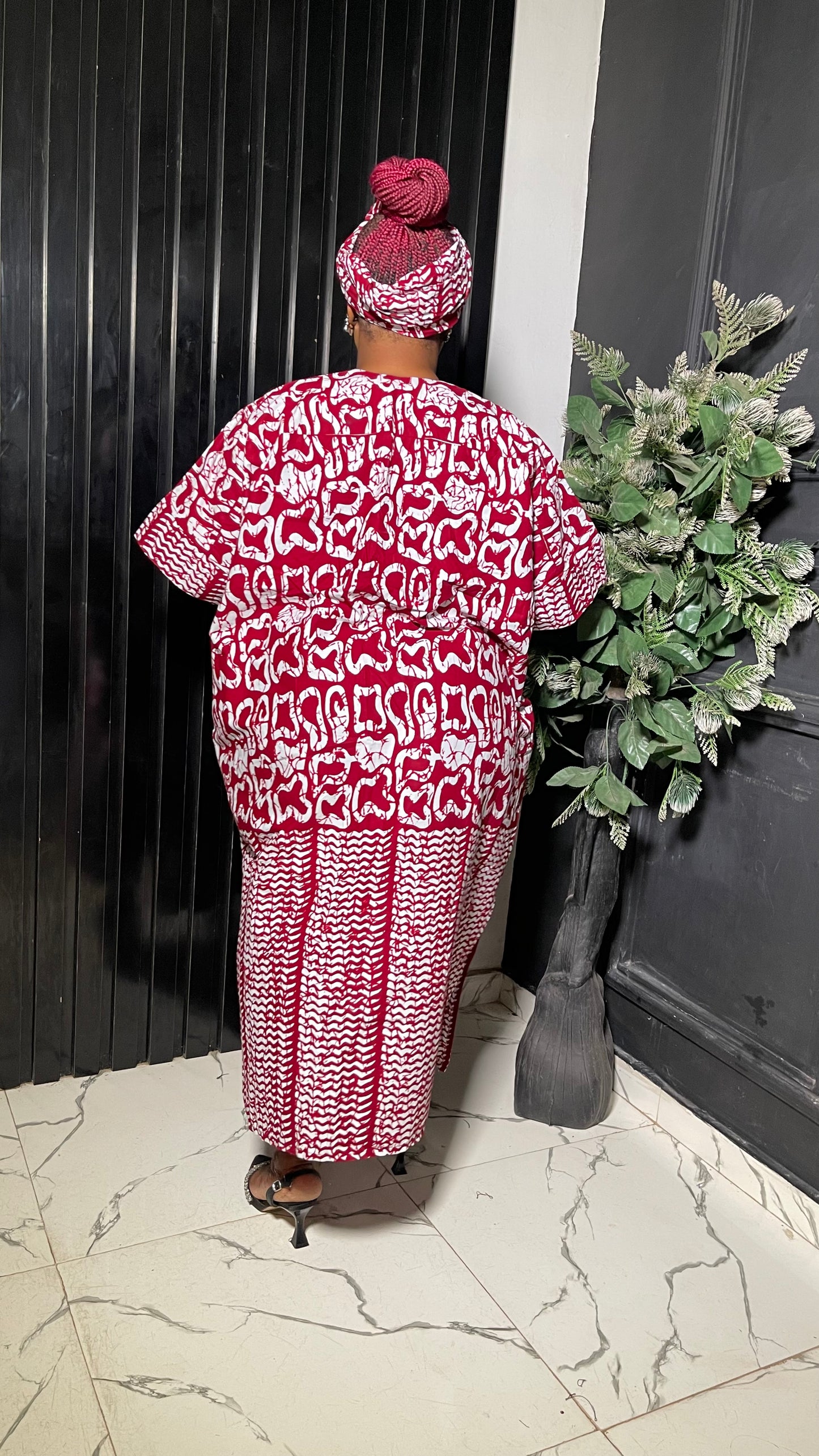Mofe Ankara African dress with aso oke