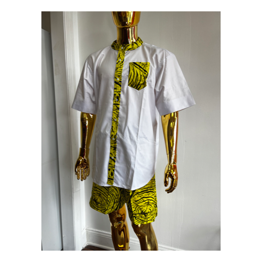 Oba Ankara African men’s shirt and short