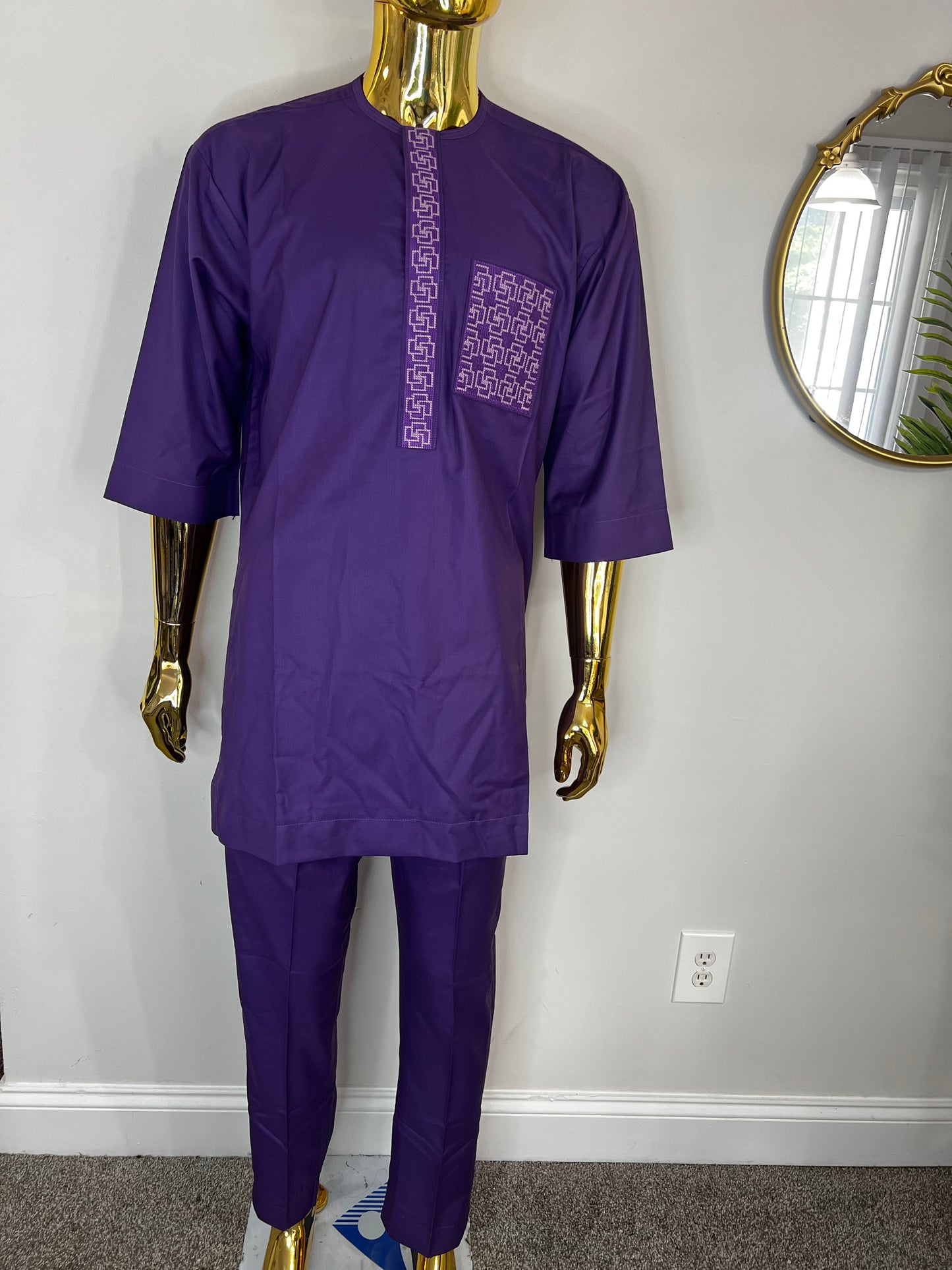 Bayo African men 2pc (pant with shirt) outfit with embroidery