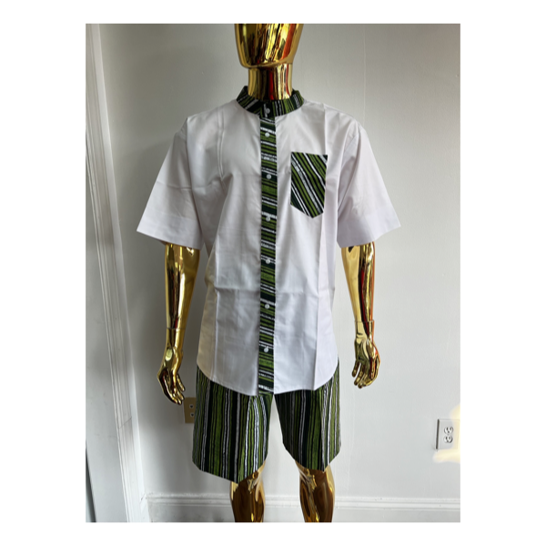 Oba Ankara African men’s shirt and short