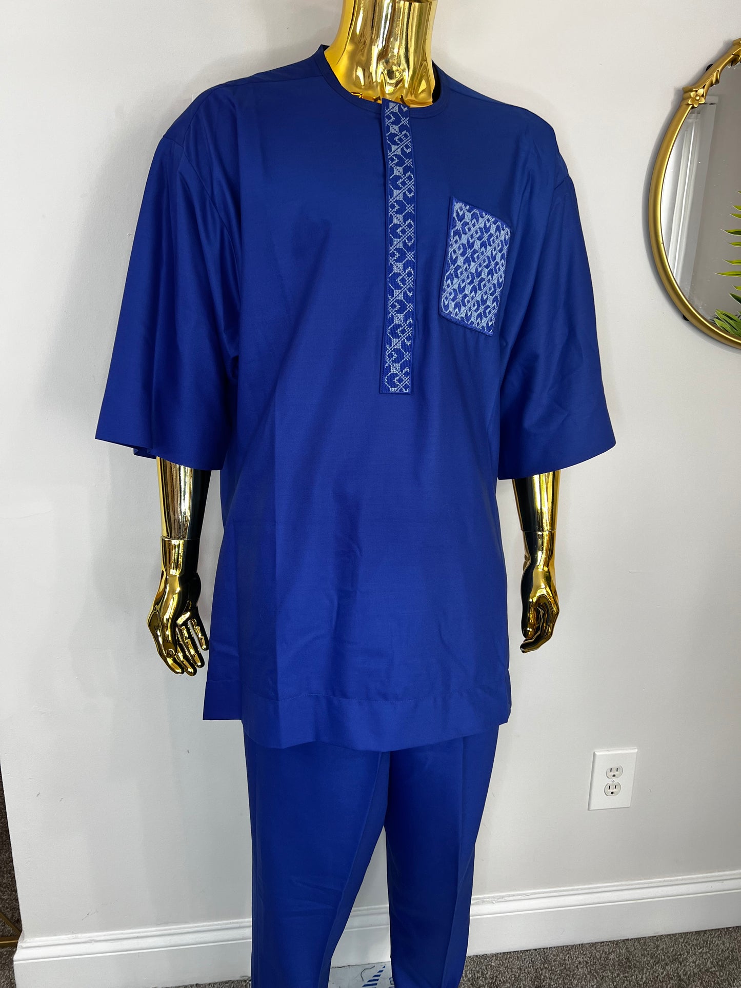 Bayo African men 2pc (pant with shirt) outfit with embroidery