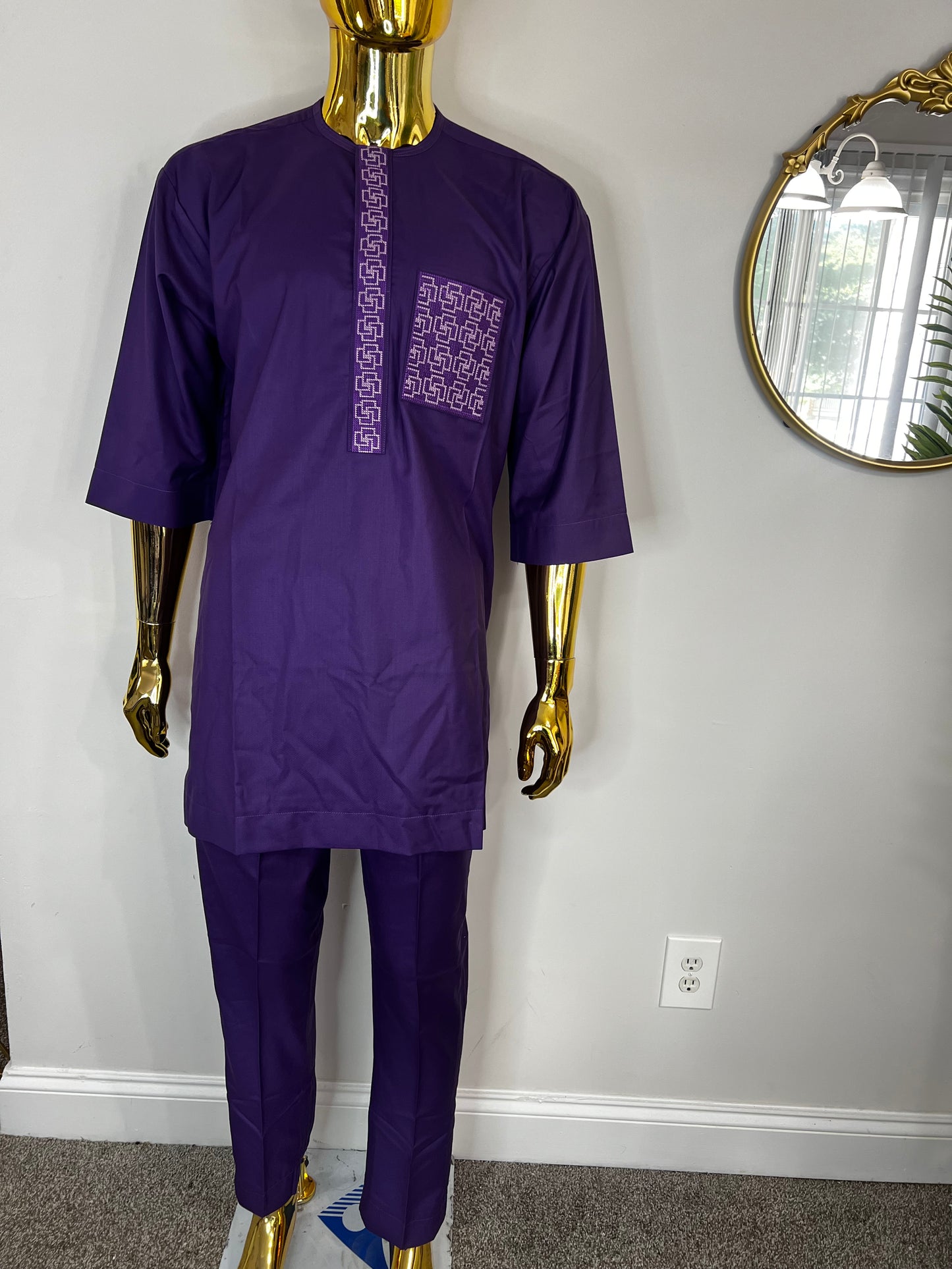 Bayo African men 2pc (pant with shirt) outfit with embroidery