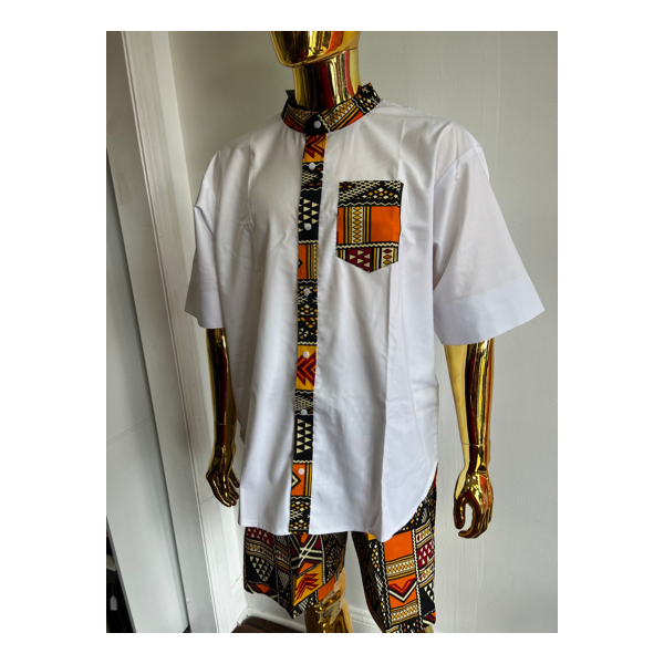 Oba Ankara African men’s shirt and short