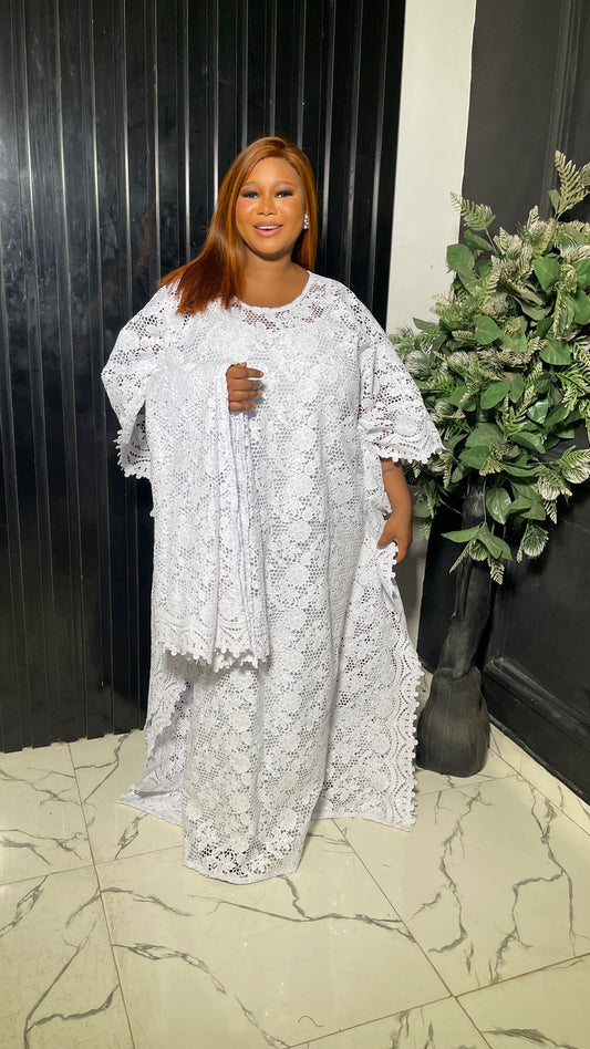 Amope luxury white bubu lace dress