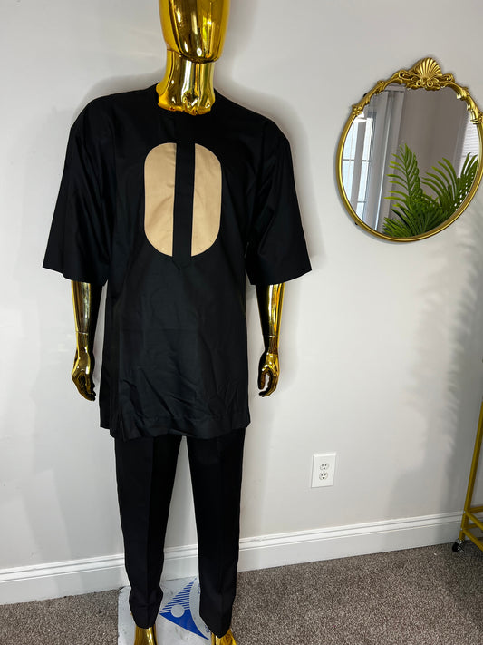 kayce African men 2pc (pant with shirt) outfit in black