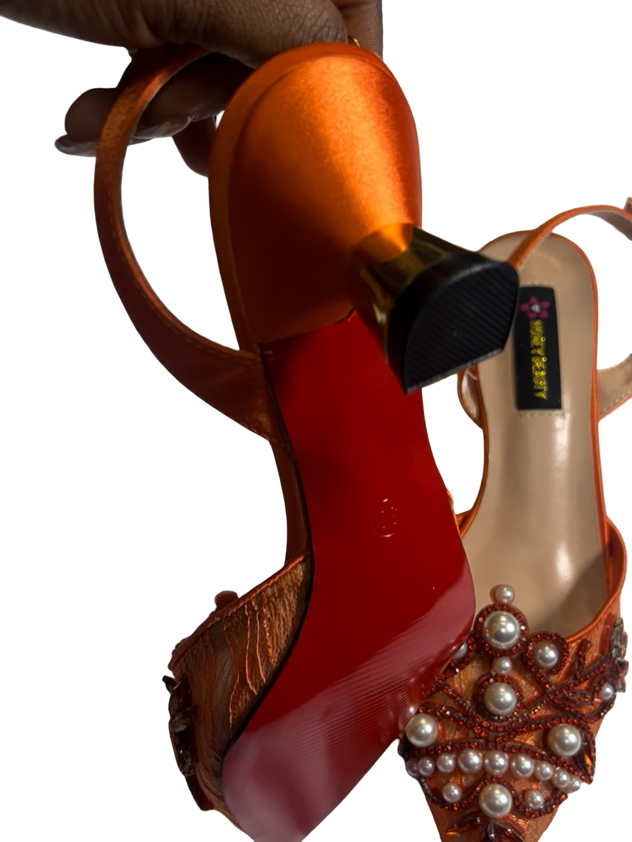 Orange women fashion shoe