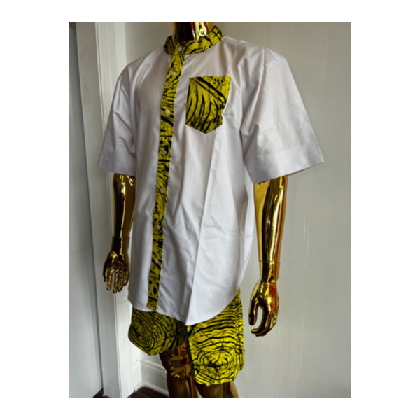 Oba Ankara African men’s shirt and short