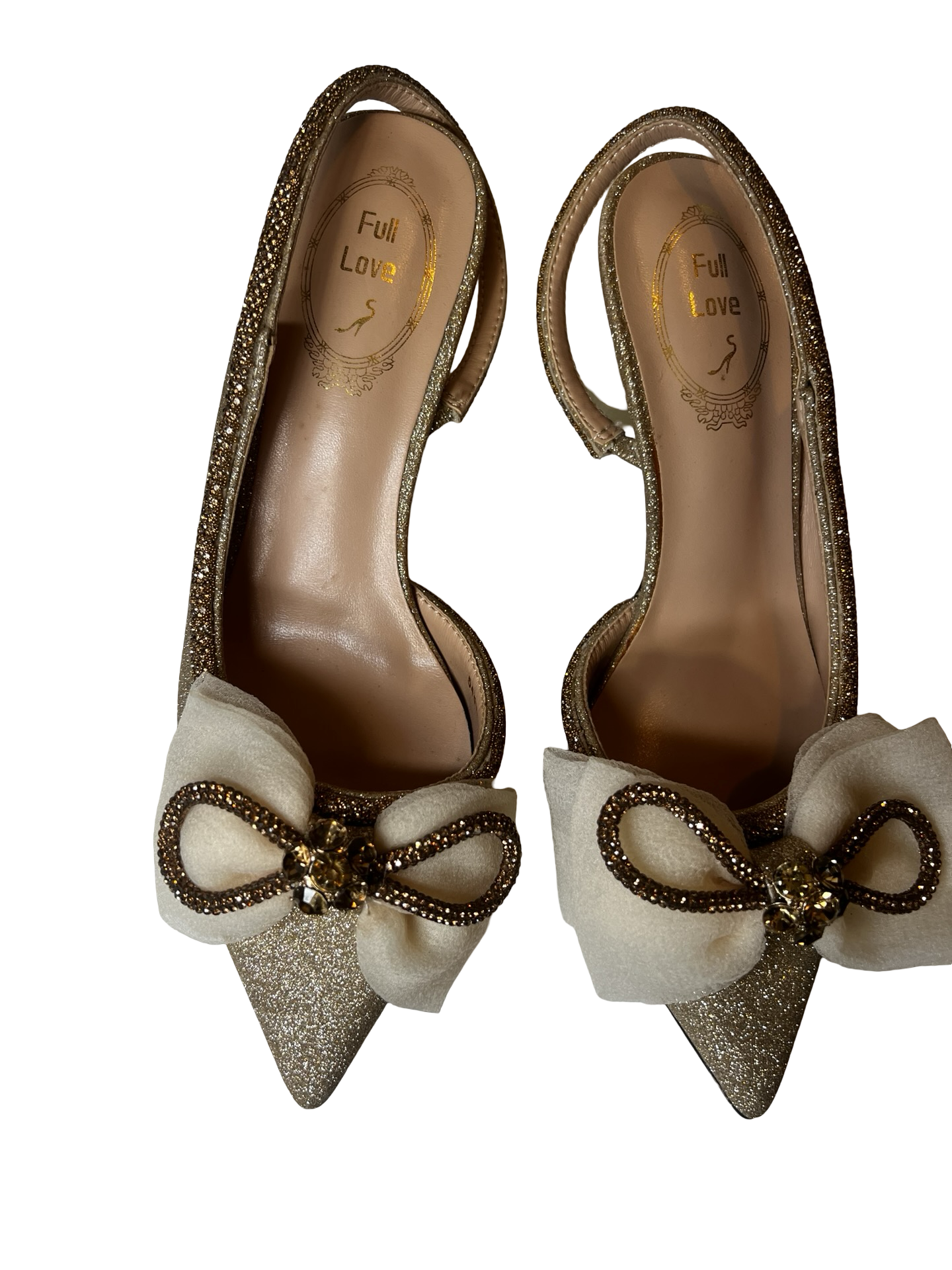Gold women fashion shoe