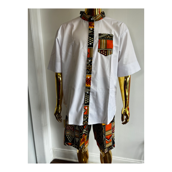 Oba Ankara African men’s shirt and short