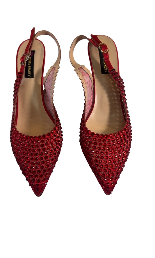 Red women fashion shoe