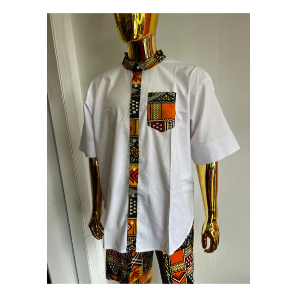 Oba Ankara African men’s shirt and short
