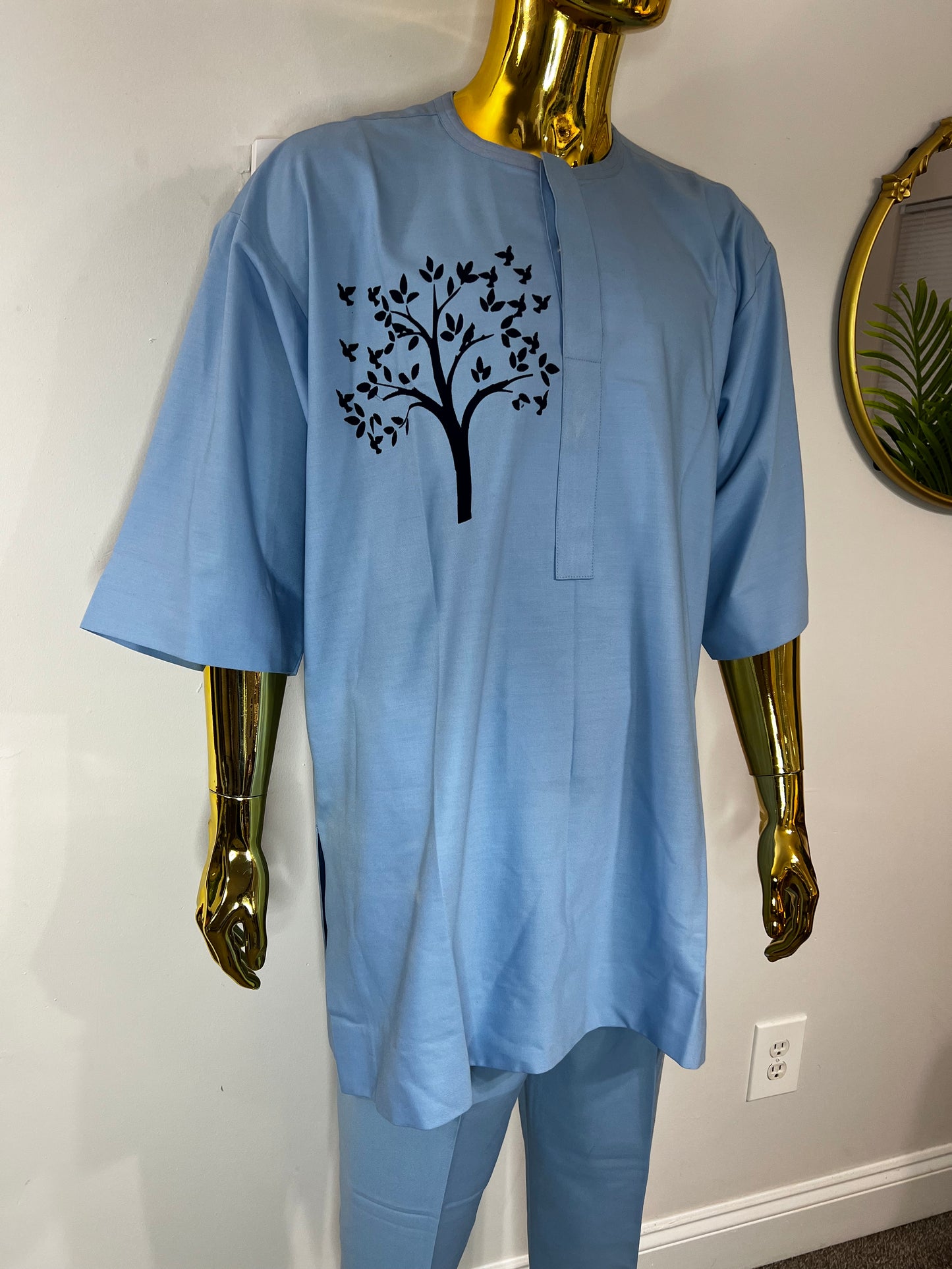 Harry African men 2pc (pant with shirt) outfit in light blue