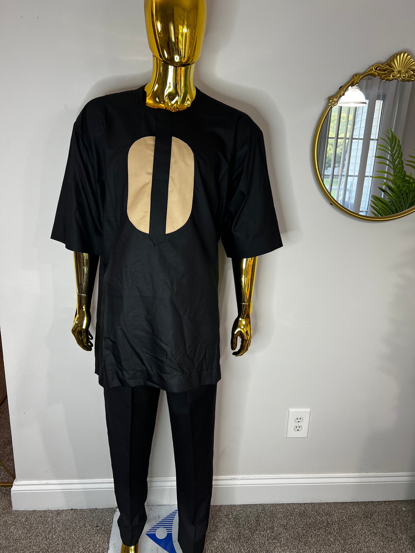 kayce African men 2pc (pant with shirt) outfit in black