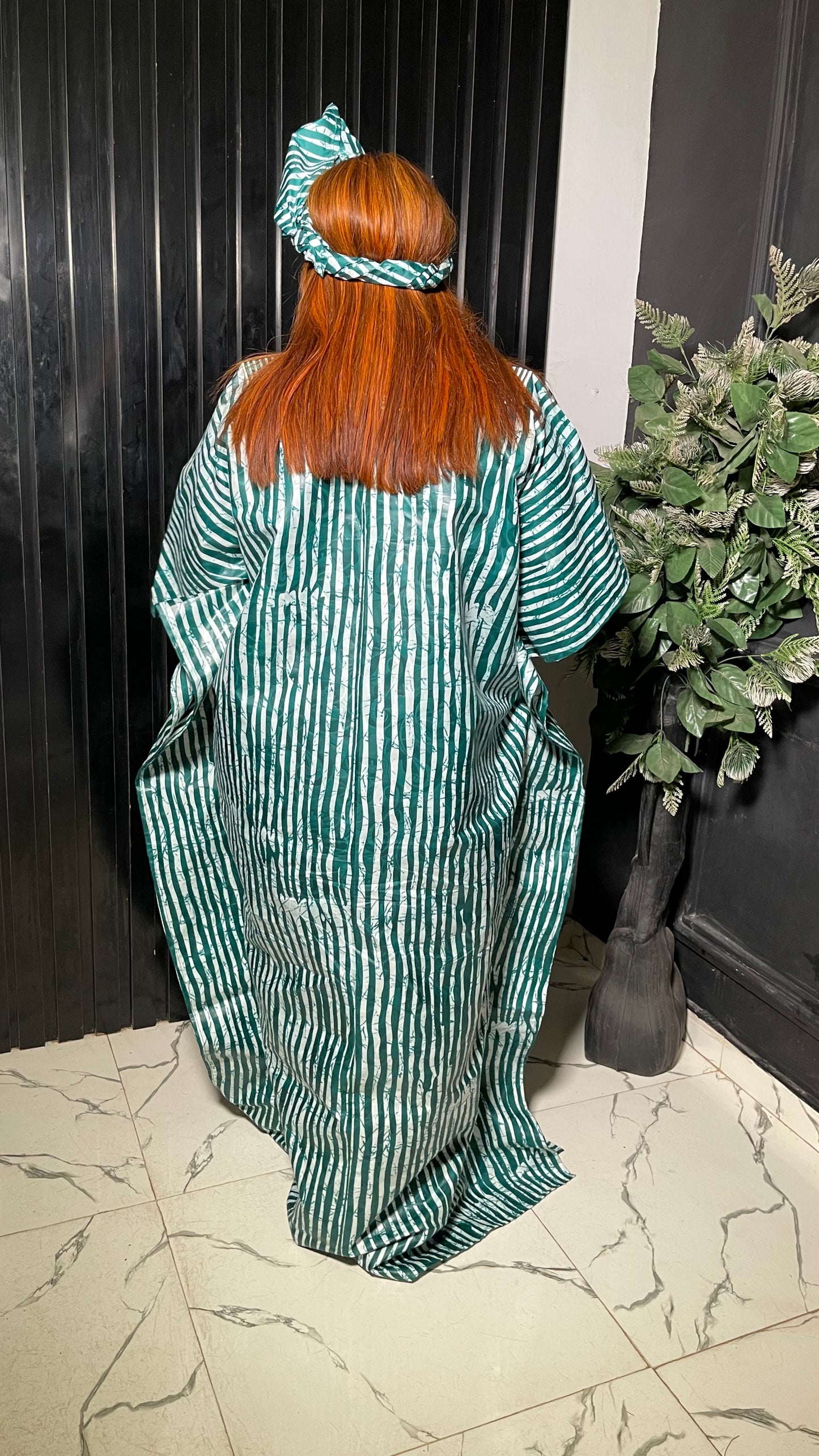 Quality tie-dye bubu dress with embroidery