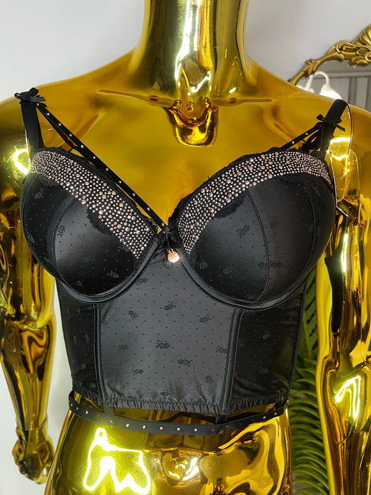 Double padded push up bra with corset