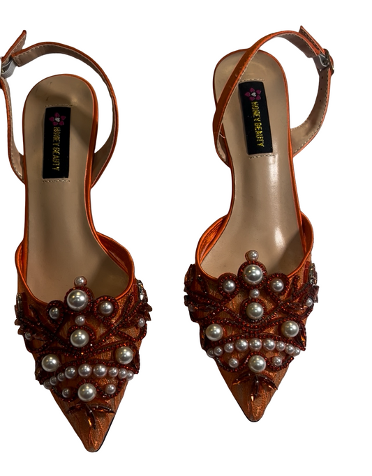 Orange women fashion shoe