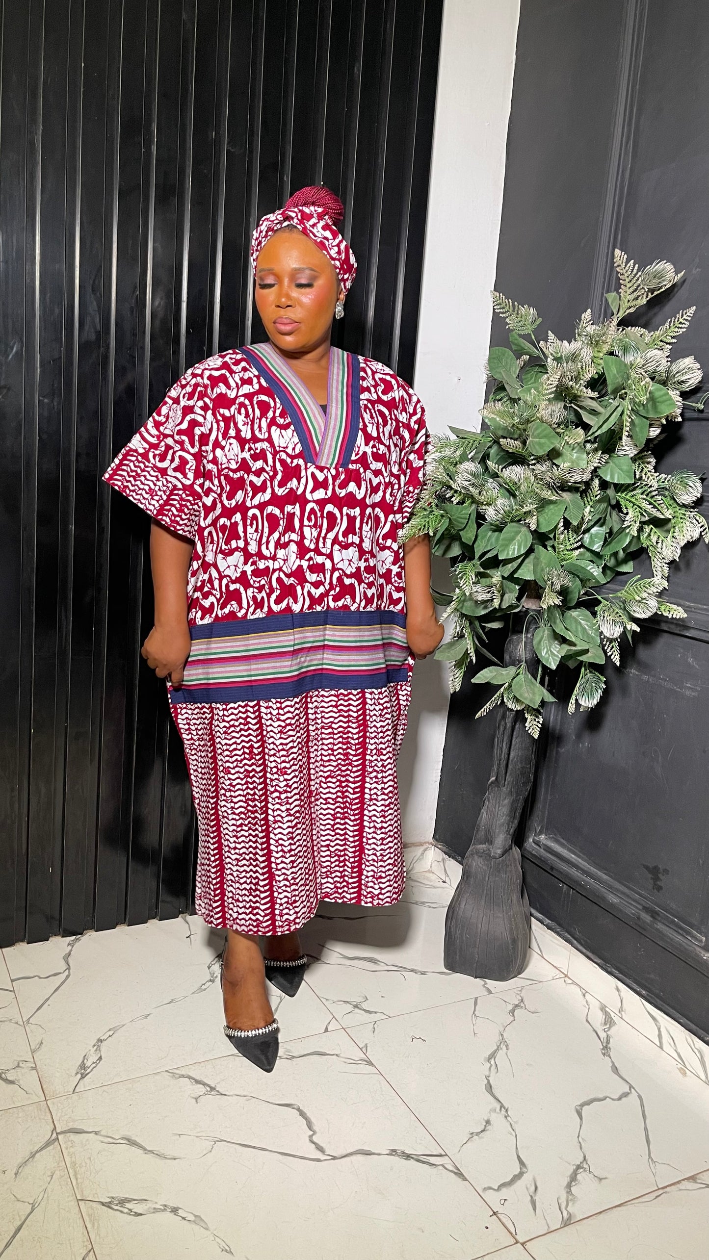 Mofe Ankara African dress with aso oke