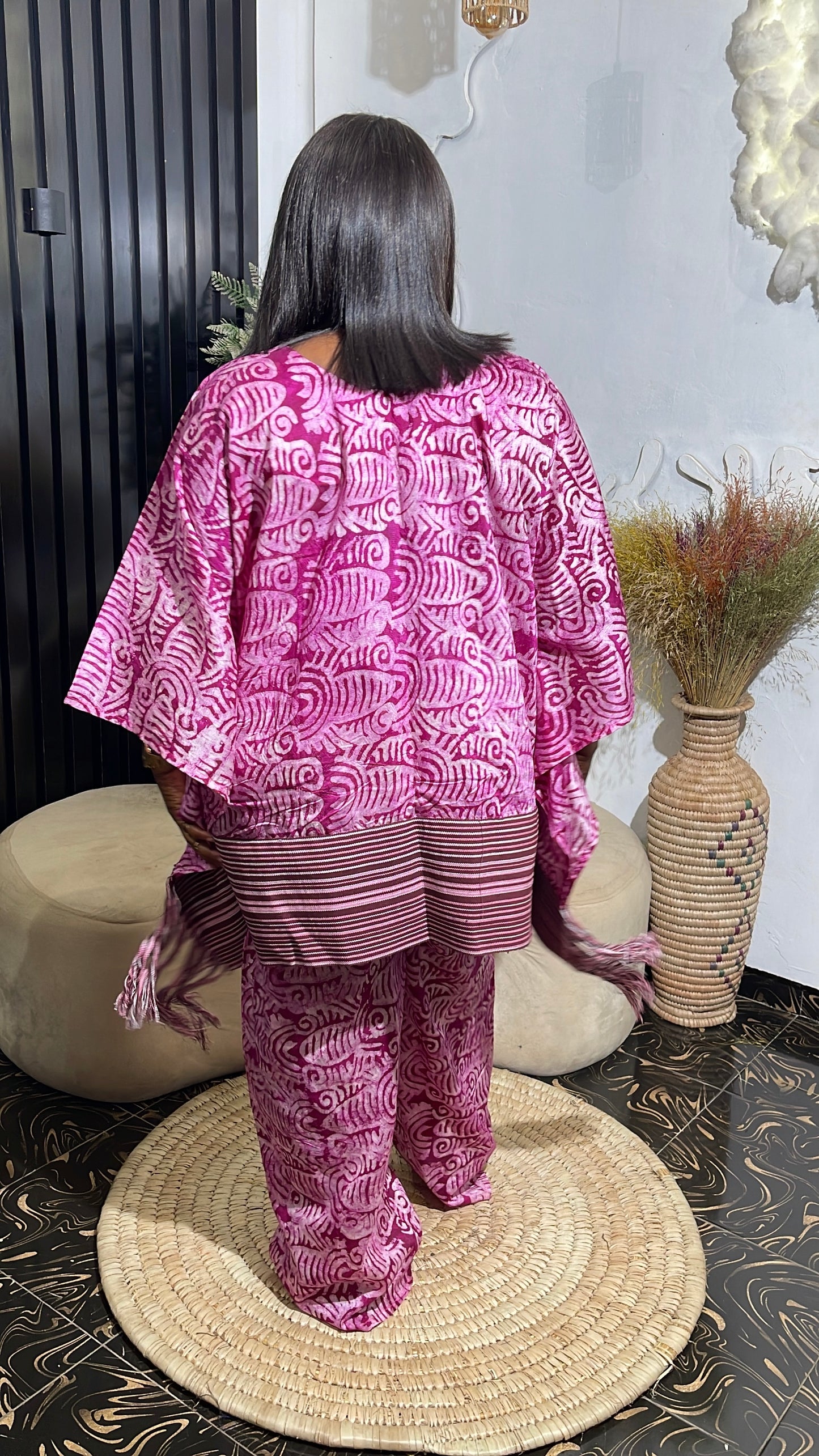 Morayo Tie-dye with aso oke Top & Pant