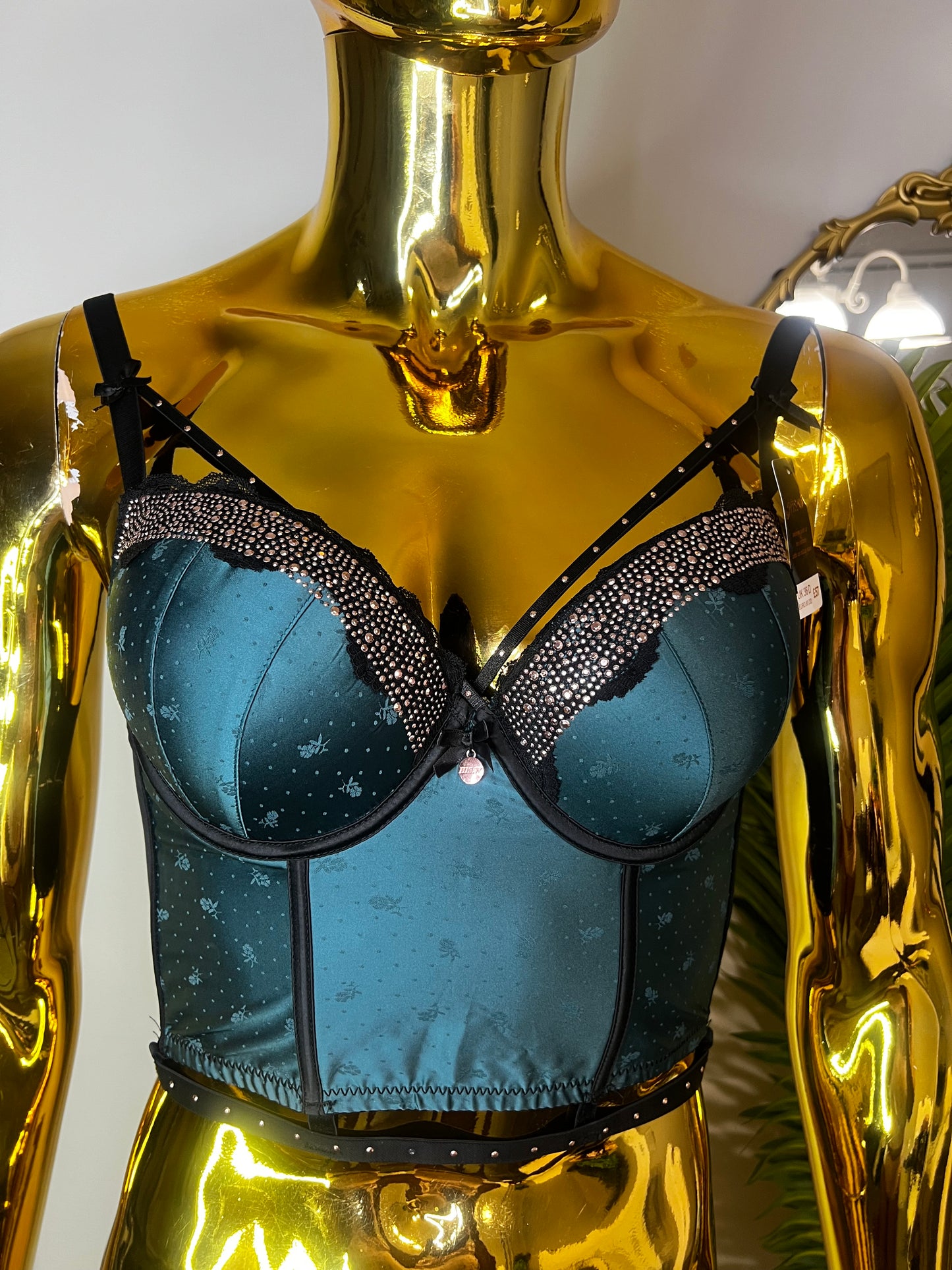 Double padded push up bra with corset