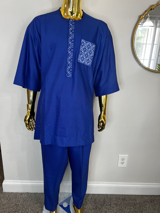 Bayo African men 2pc (pant with shirt) outfit with embroidery